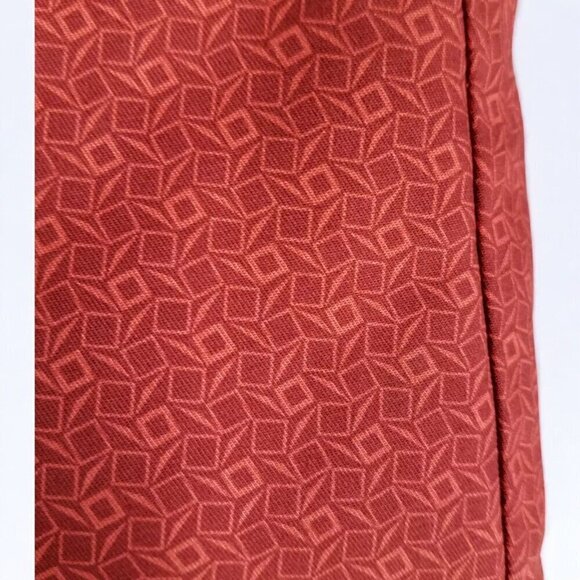 Ben Sherman Red Rust Casual Chino Shorts Regular  Fit Geometric Print NEW 32 - Picture 3 of 8